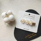 Heart Acrylic Hair Clip 1 Pc - Three Hearts - White - One Size