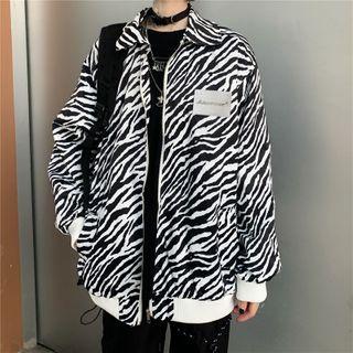 Set: Zebra Print Zip Jacket + Bucket Hat