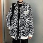 Set: Zebra Print Zip Jacket + Bucket Hat
