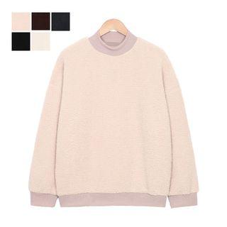 Mock-neck Sherpa-fleece Pullover