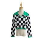Checkerboard Collared Sweater