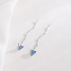 Sterling Silver Mountain Drop Threader Earring 1 Pair - Drop Threader Earring - Blue Snow Mountain - Silver - One Size