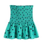 Dotted Smocked Mini Tube Dress