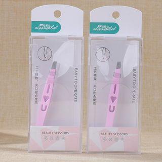 Stainless Steel Eyebrow Tweezers Purplish Pink - One Size