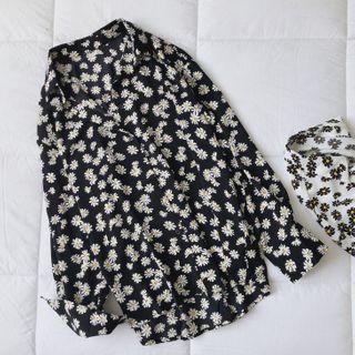 Floral Long-sleeve Chiffon Shirt
