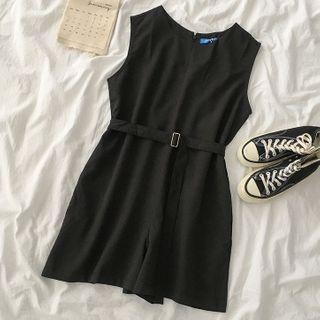 Sleeveless Wide-leg Playsuit Black - One Size