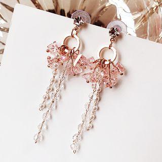 Faux Crystal Dangle Earring Faux Crystal - Pink - One Size