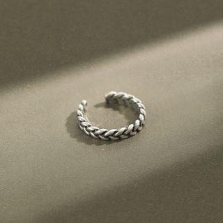 925 Sterling Silver Woven Open Ring Silver - 9