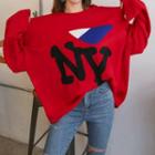'ny' Lettering Oversized Sweater