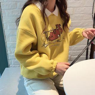 Mock Two-piece Cartoon Sweatshirt