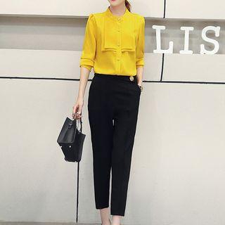 Set: Chiffon Shirt + Cropped Pants
