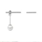 Non-matching 925 Sterling Silver Faux Pearl Dangle Earring As Shown In Figure - One Size