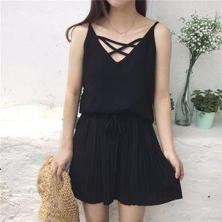 Set: Spaghetti Strap Chiffon Top + Culottes