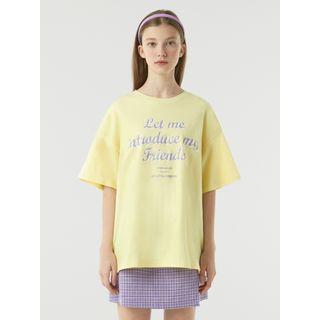 Friends Letter-printed T-shirt Lemon Yellow - One Size