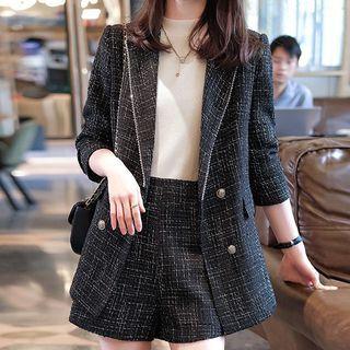 Tweed Double-breasted Blazer / Dress Shorts / Set