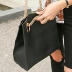 Chain-strap Eyelet Square Tote
