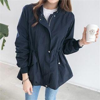 Stand-collar Zip-up Short Parka