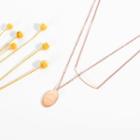 Disc Pendant Stainless Steel Layered Necklace 1636 - Necklace - Rose Gold - One Size
