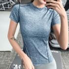 Contrast Trim Quick Dry Short-sleeve T-shirt