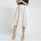 Band-waist Textured Mesh Skirt