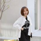 Drawstring-waist Fringed-trim Parka