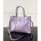 Shimmer Pleather Tote Bag Purple - One Size