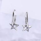 Star Drop Mini Hoop Earring 1 Pc - Silver - One Size