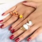 Set Of 3: Swan Ring Set Of 3 - Swan - One Size