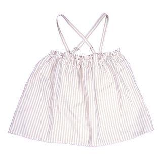 Striped Ruffle Trim Camisole Top Stripe - Coffee & White - One Size