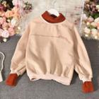 Mock Two-piece Turtleneck Sweatshirt Almond - One Size