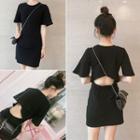 Cut Out Back Short-sleeve T-shirt Dress