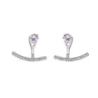 Smiley Face Rhinestone Stud Earring As Shown In Figure - One Size