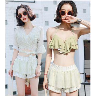 Set: Ruffle Bikini + Cover Up + Shorts