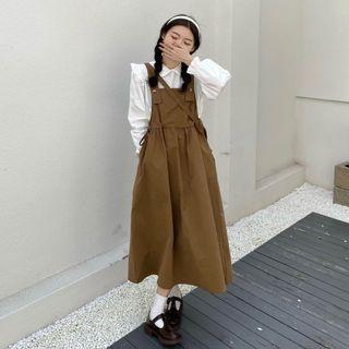 Ruffle Shirt / Midi Overall Dress