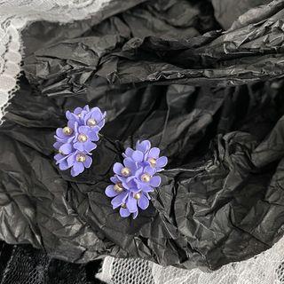 Flower Stud Earring 1 Pair - Purple - One Size