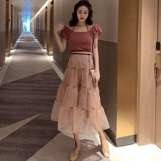 Boatneck Halter Top / Midi Skirt