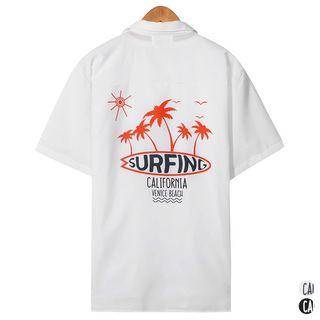 Surfing Open-placket Polo Shirt