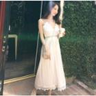 Sleeveless Lace-trim Chiffon Jumpsuit