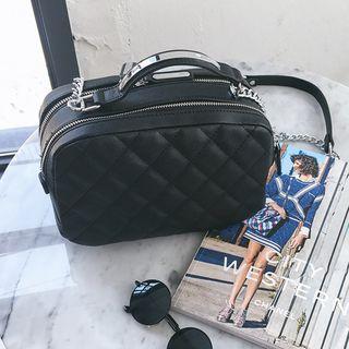 Chain-strap Quilted Faux-leather Satchel