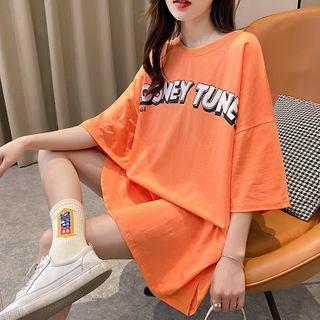 Lettering Short-sleeve Print T-shirt