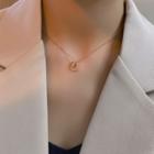 Heart Pendant Alloy Choker 1 Pc - Necklace - Heart - Rose Pink - One Size