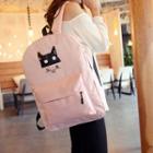 Cat Print Nylon Backpack
