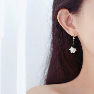 Faux Crystal Dangle Earring 1 Pair - Ice Flower - One Size