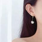 Faux Crystal Dangle Earring 1 Pair - Ice Flower - One Size