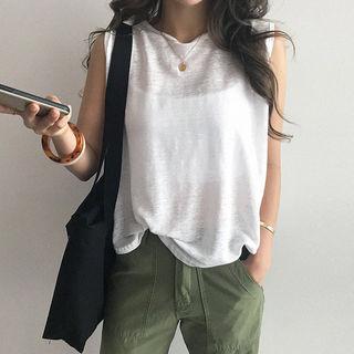 Sheer M Lange Linen Tank Top