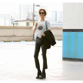 Cutout-detail Boot-cut Pants