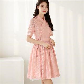 Tall Size Laced Wrap Dress