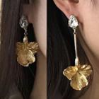 Jeweled Leaf Drop Earring