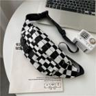 Checkerboard Buckled Sling Bag