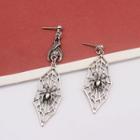 Asymmetrical Spider Web Drop Earring 1 Pair - Silver - One Size